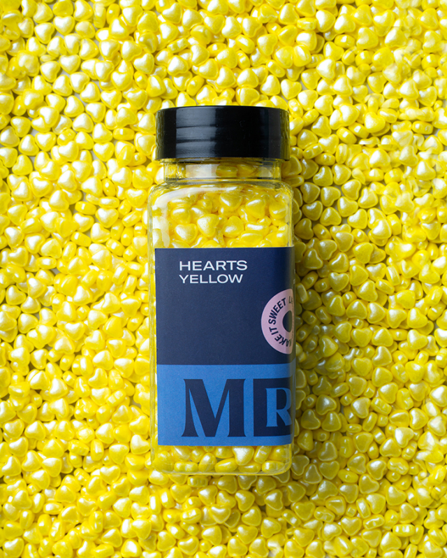 MR Cake Strössel - Hearts Yellow - Gula sockerhjärtan